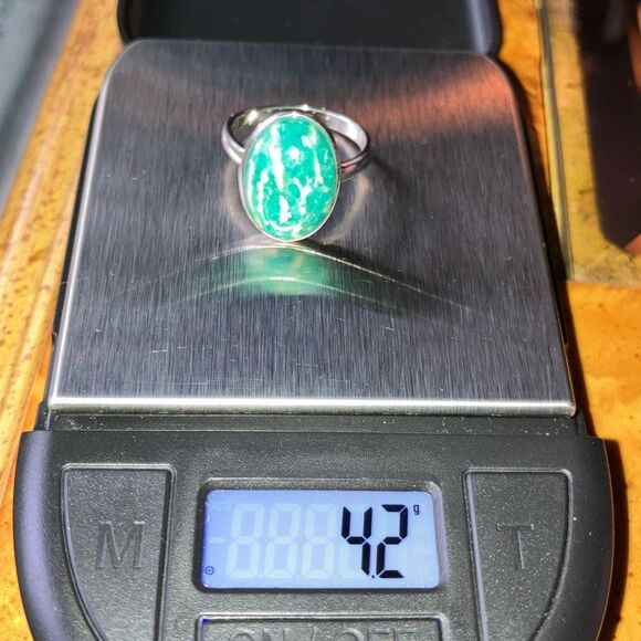 Russian Amazonite Sterling Silver Ring Size 7 - Picture 10 of 10